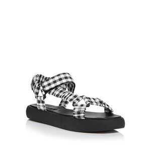 AQUA Womens Black Metallic Triangle Tenly Platform Slingback Sandal 8.5 M